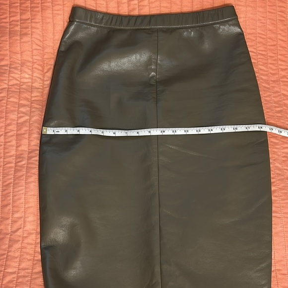 AS by DF Recycled Leather pencil skirt Desert Olive, size Medium - Picture 13 of 15
